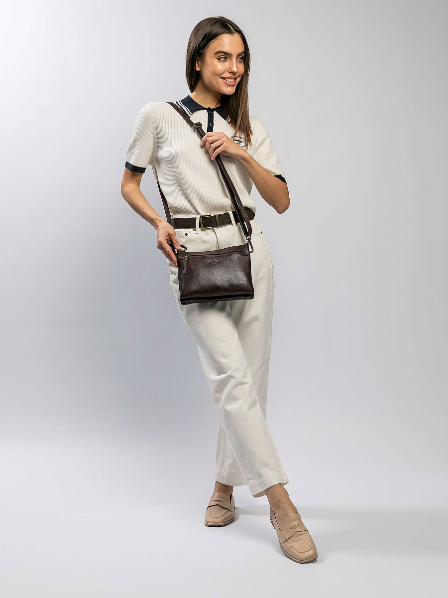 Сумка через плечо Dr.Koffer из натуральной кожи коричневая