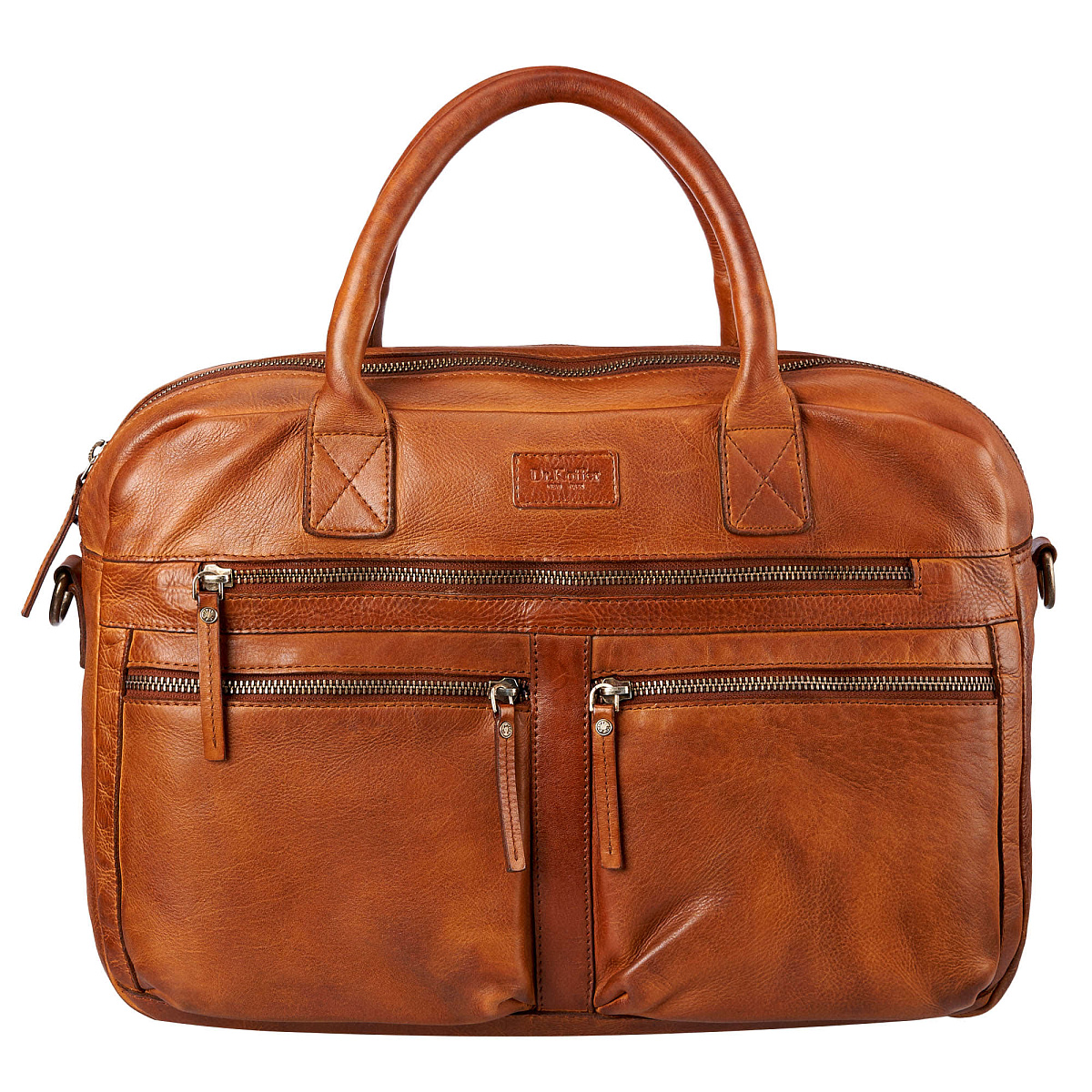 Деловая сумка Dr.Koffer из натуральной кожи коричневая