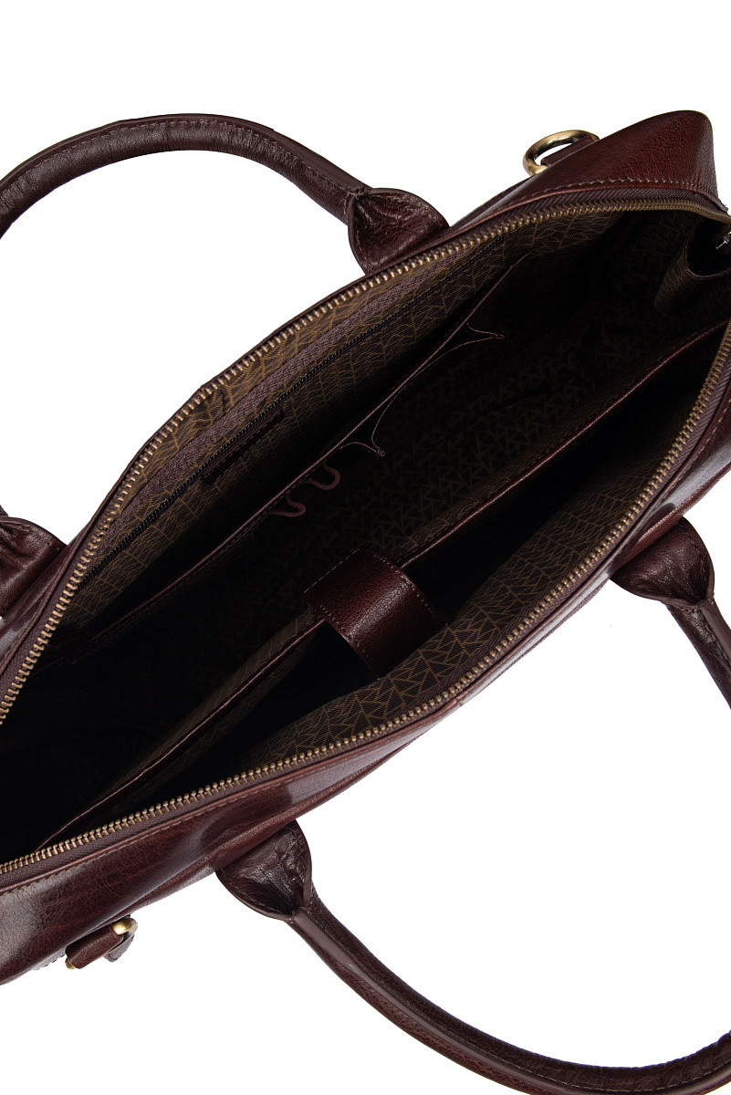 Деловая сумка Dr.Koffer из натуральной кожи темно-коричневая