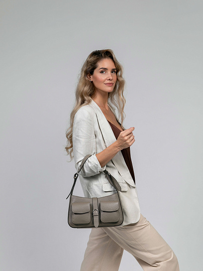 Женская сумка Dr.Koffer из натуральной кожи бежевая