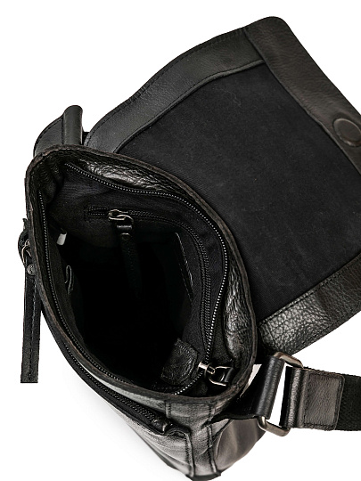 Сумка через плечо Dr.Koffer из натуральной кожи черная