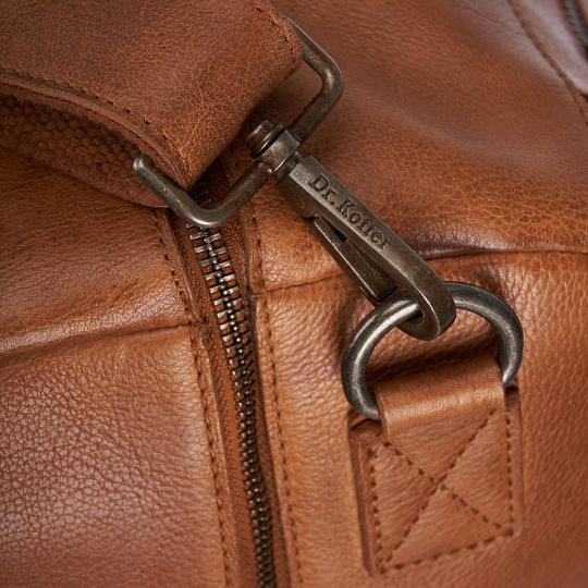 Сумка дорожная Dr.Koffer из натуральной кожи коричневая