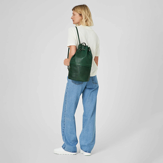 Рюкзак Dr.Koffer из натуральной кожи зеленый