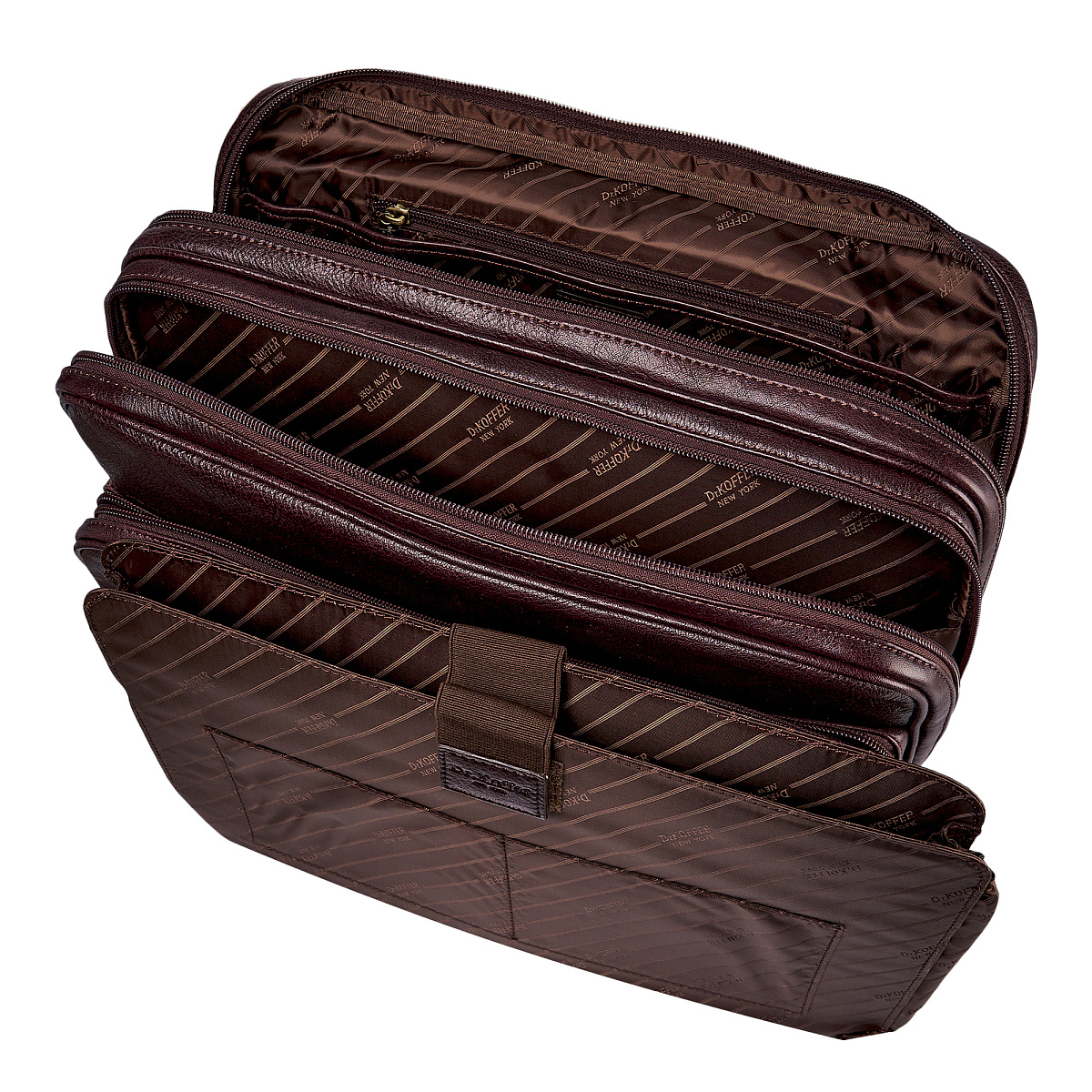 Портфель Dr.Koffer из натуральной кожи темно-коричневый
