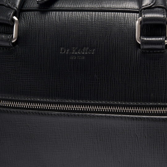 Деловая сумка Dr.Koffer из натуральной кожи черная