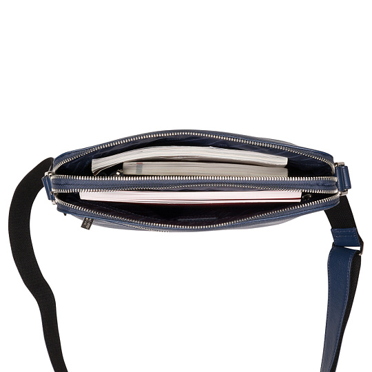 Сумка через плечо Dr.Koffer из натуральной кожи синяя