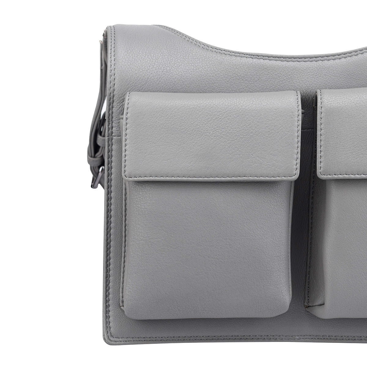 Сумка через плечо Dr.Koffer из натуральной кожи серая
