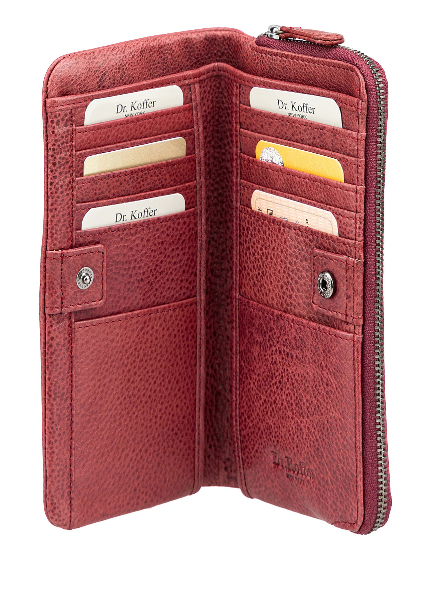 Кошелек Dr.Koffer из натуральной кожи бордовый