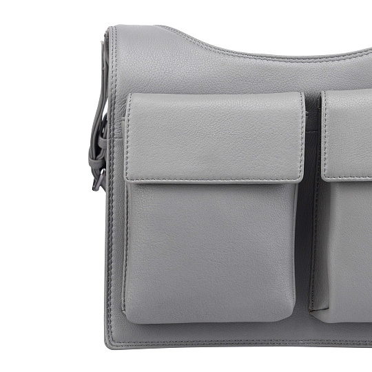 Сумка через плечо Dr.Koffer из натуральной кожи серая
