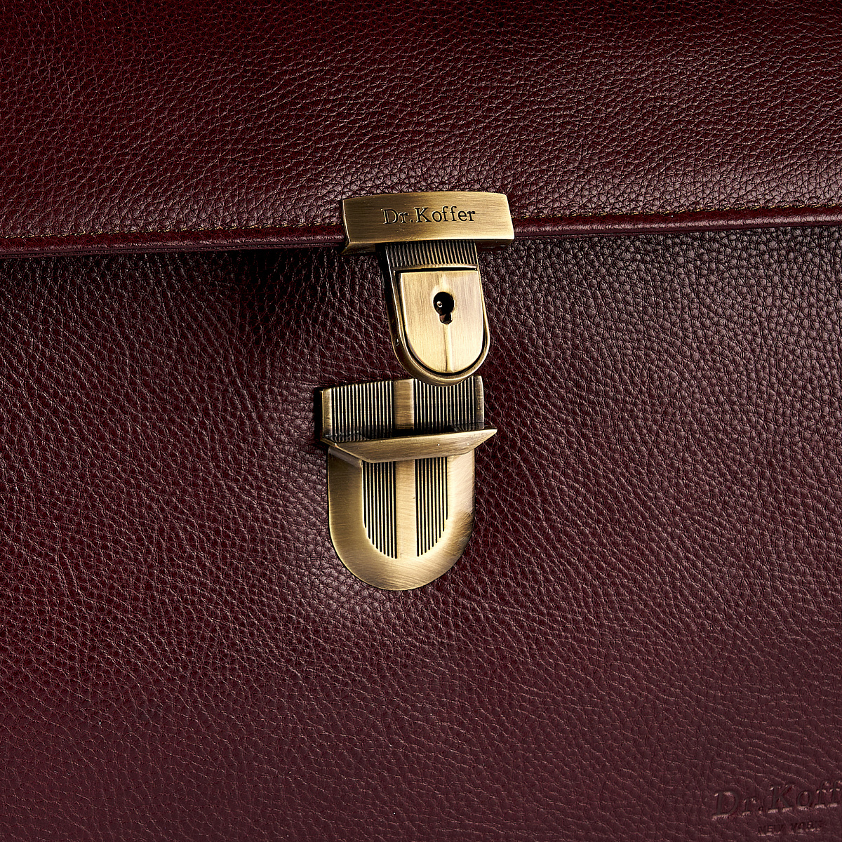 Портфель Dr.Koffer из натуральной кожи темно-коричневый