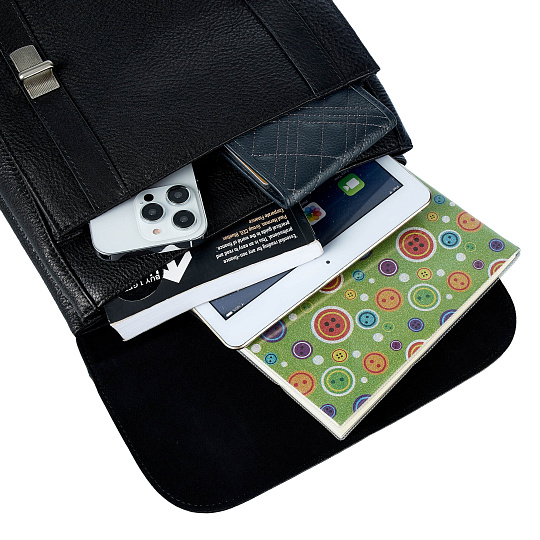 Сумка планшет Dr.Koffer из натуральной кожи черный