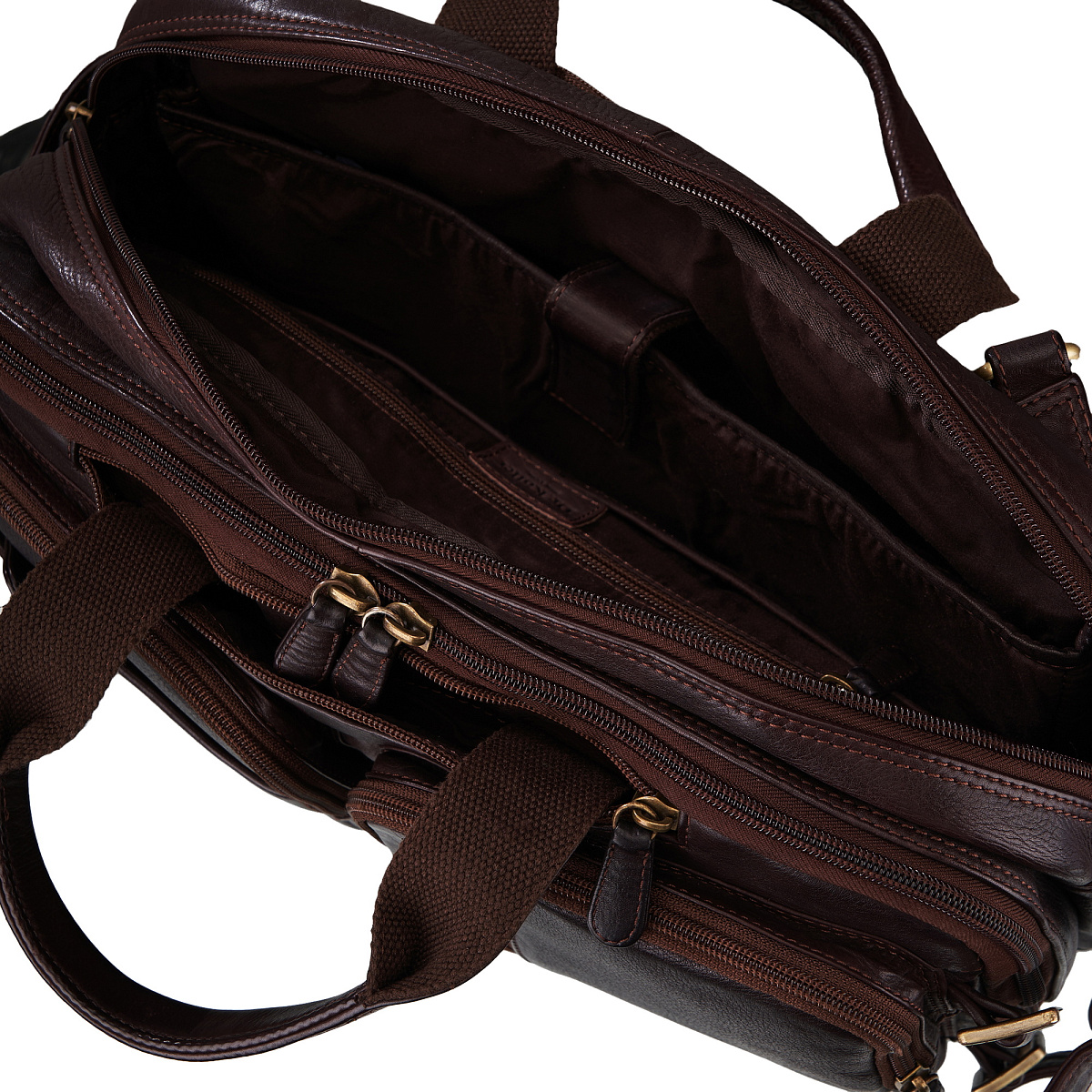 Деловая сумка Dr.Koffer из натуральной кожи темно-коричневая