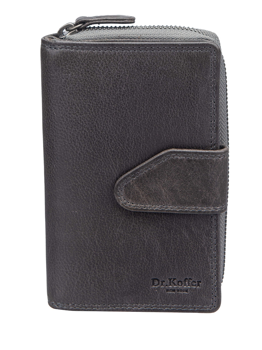 Портмоне Dr.Koffer из натуральной кожи серое