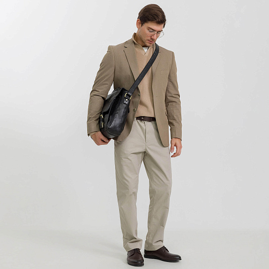 Портфель Dr.Koffer из натуральной кожи черный