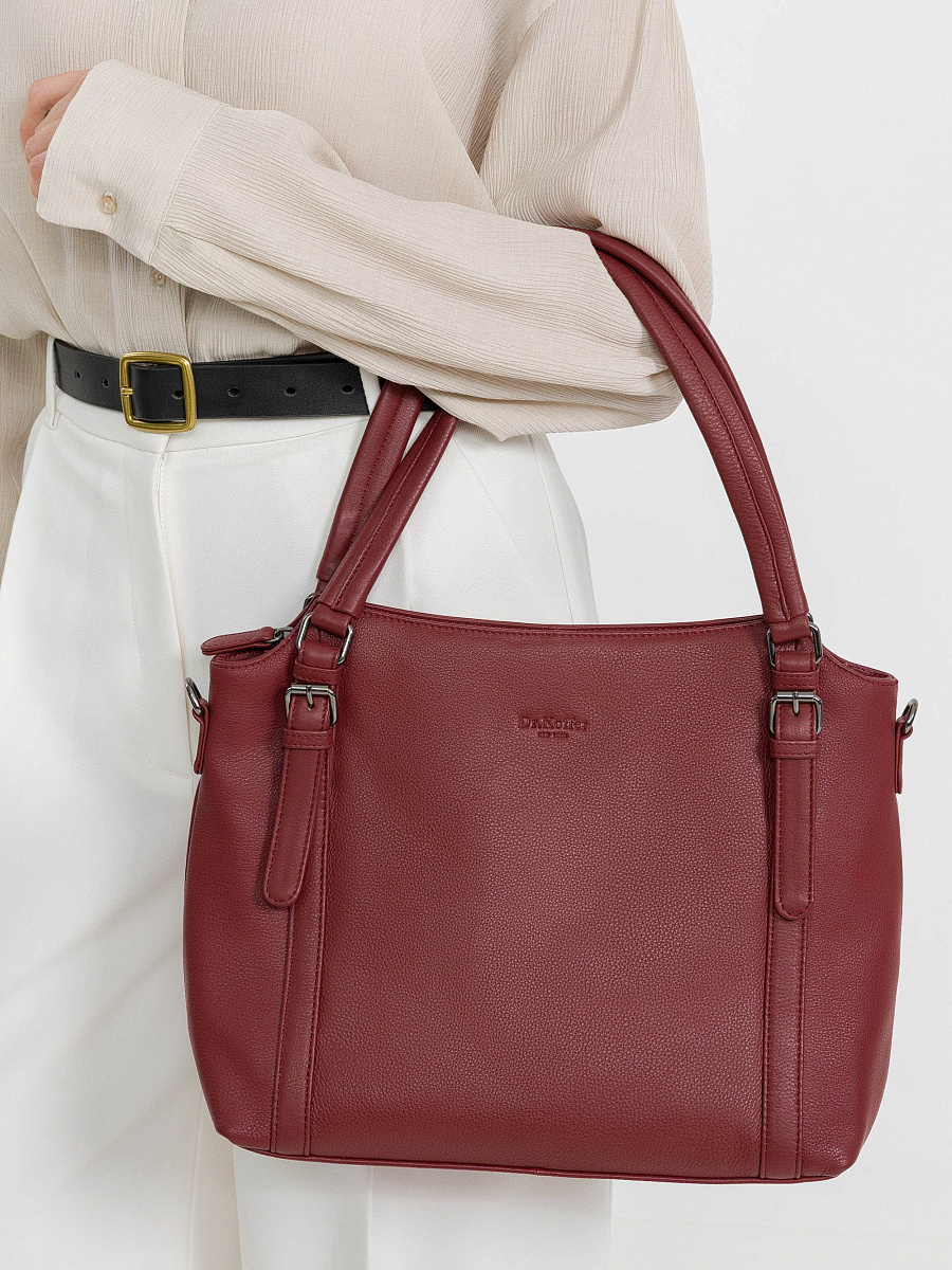 Женская сумка Dr.Koffer из натуральной кожи бордовая