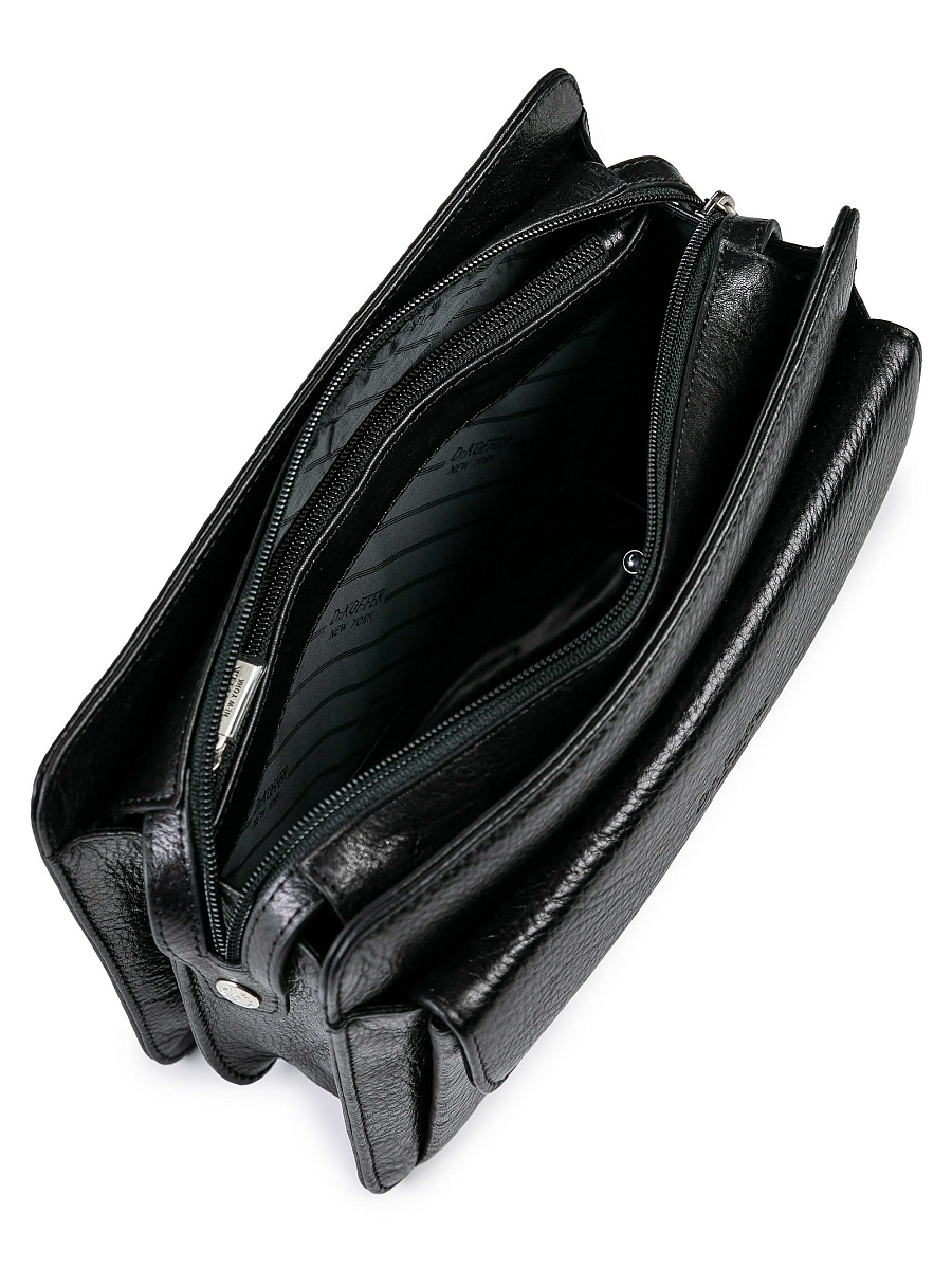 Сумка барсетка из натуральной кожи Dr. Koffer черная