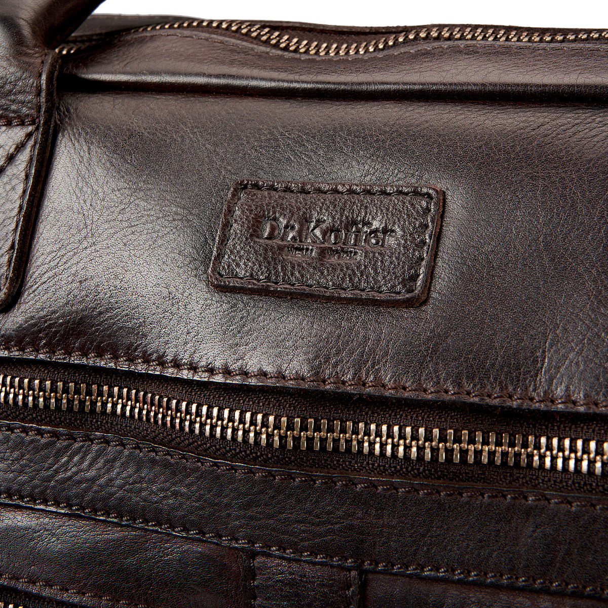 Деловая сумка Dr.Koffer из натуральной кожи темно-коричневая