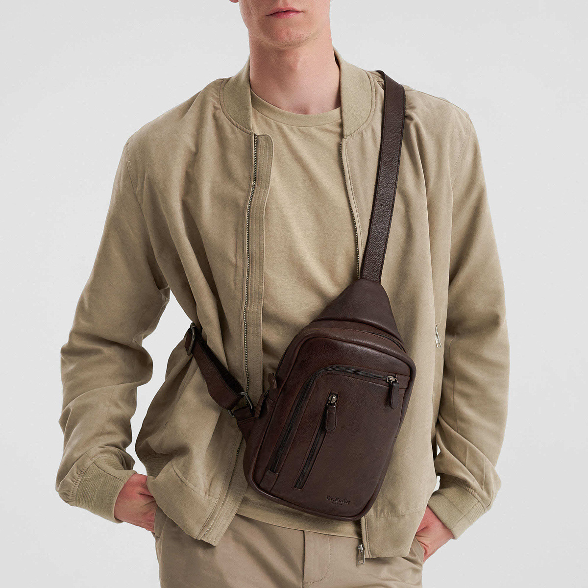 Рюкзак Dr.Koffer из натуральной кожи темно-коричневый