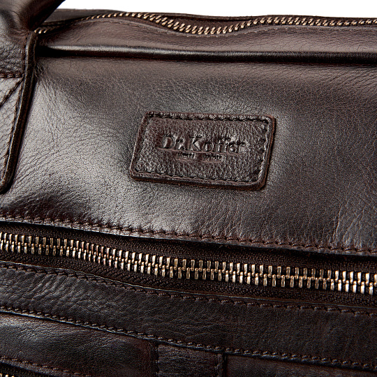 Деловая сумка Dr.Koffer из натуральной кожи темно-коричневая