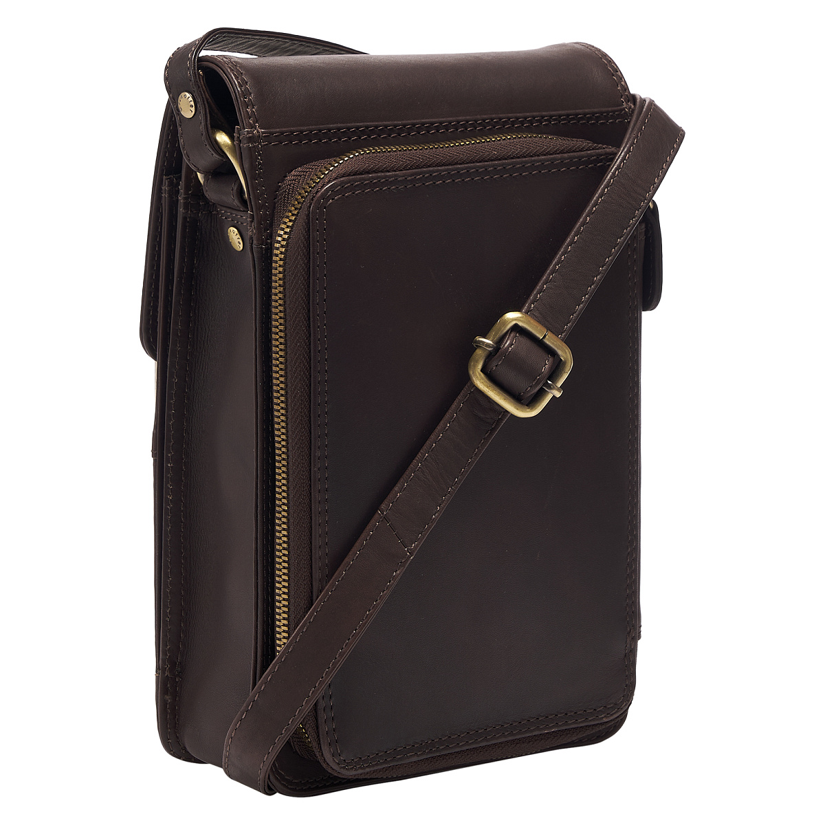 Сумка через плечо Dr.Koffer из натуральной кожи коричневая