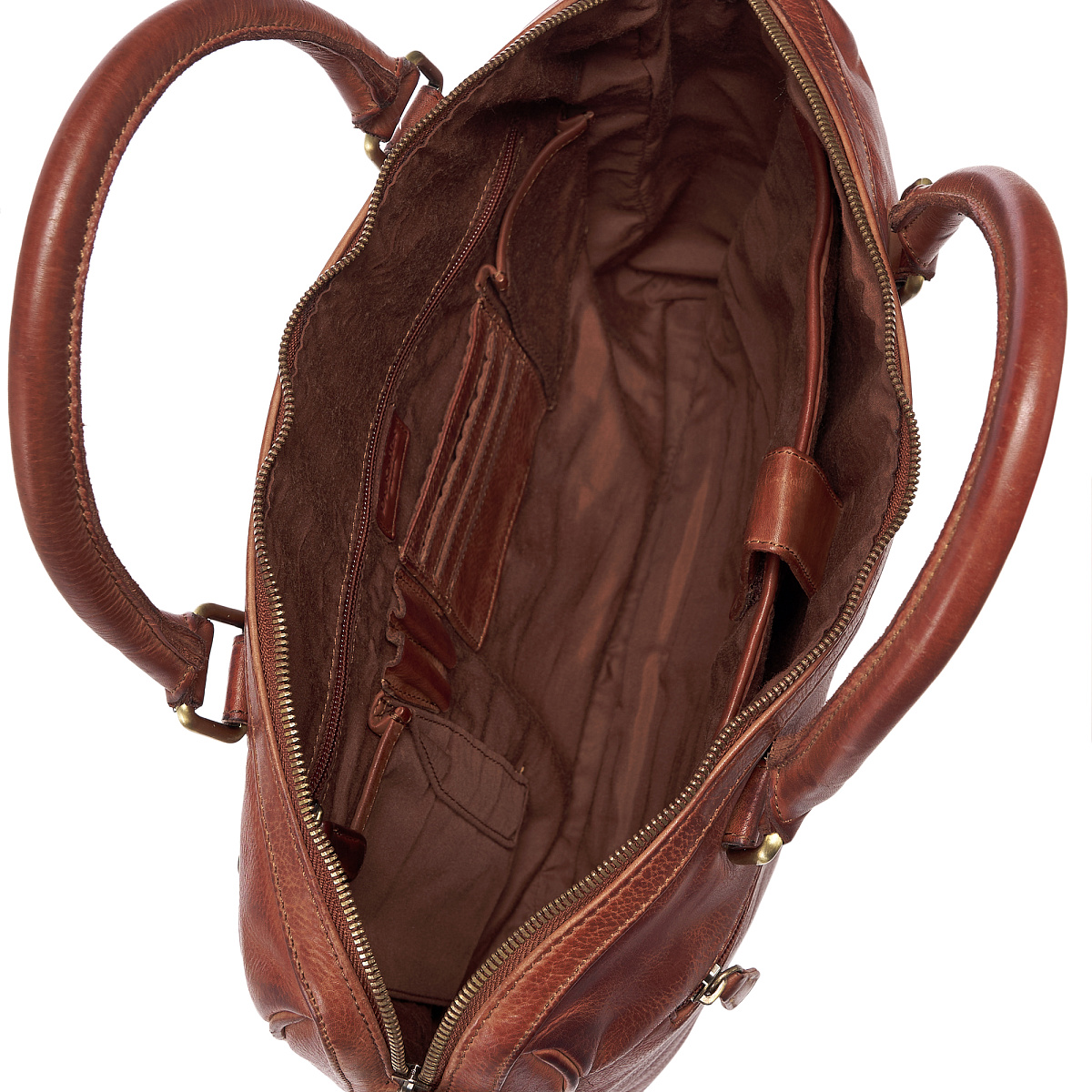 Деловая сумка Dr.Koffer из натуральной кожи коричневая