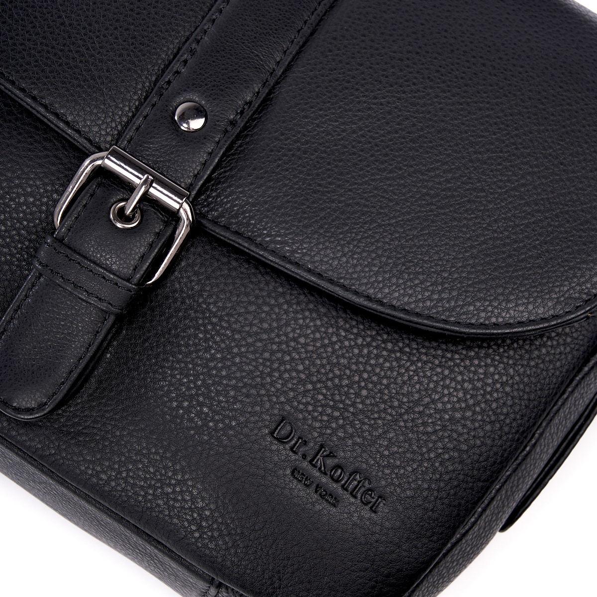 Сумка через плечо Dr.Koffer из натуральной кожи черная
