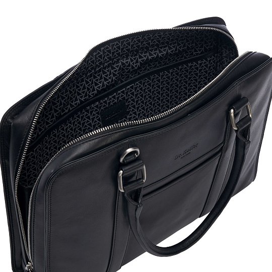Деловая сумка Dr.Koffer из натуральной кожи черная