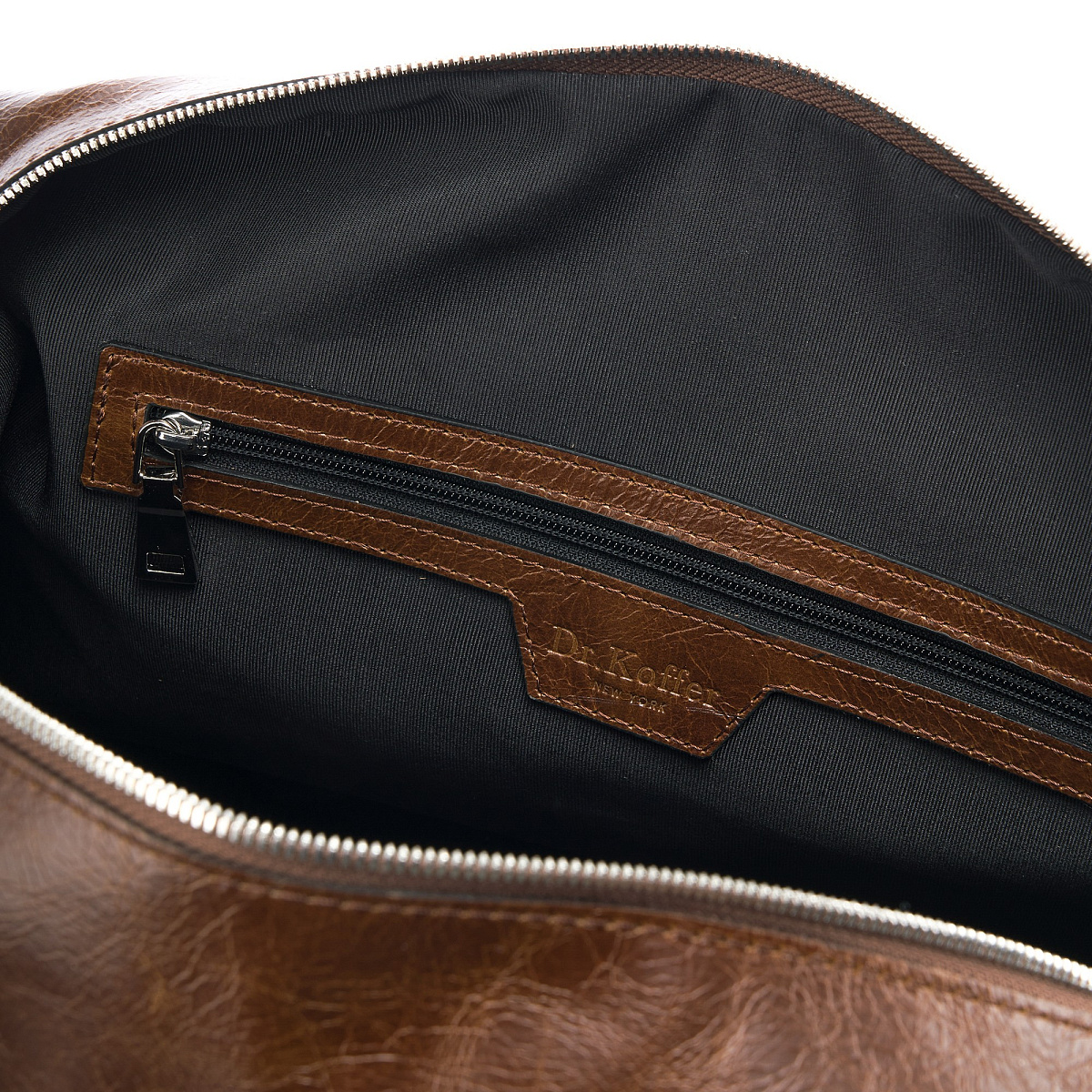 Дорожная сумка Dr.Koffer из натуральной кожи коричневая