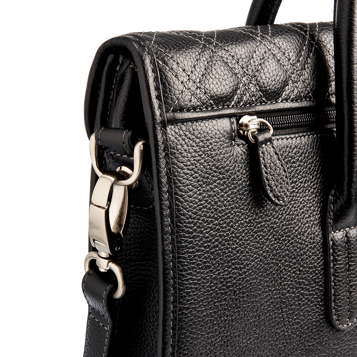 Деловая сумка Dr.Koffer из натуральной кожи черная