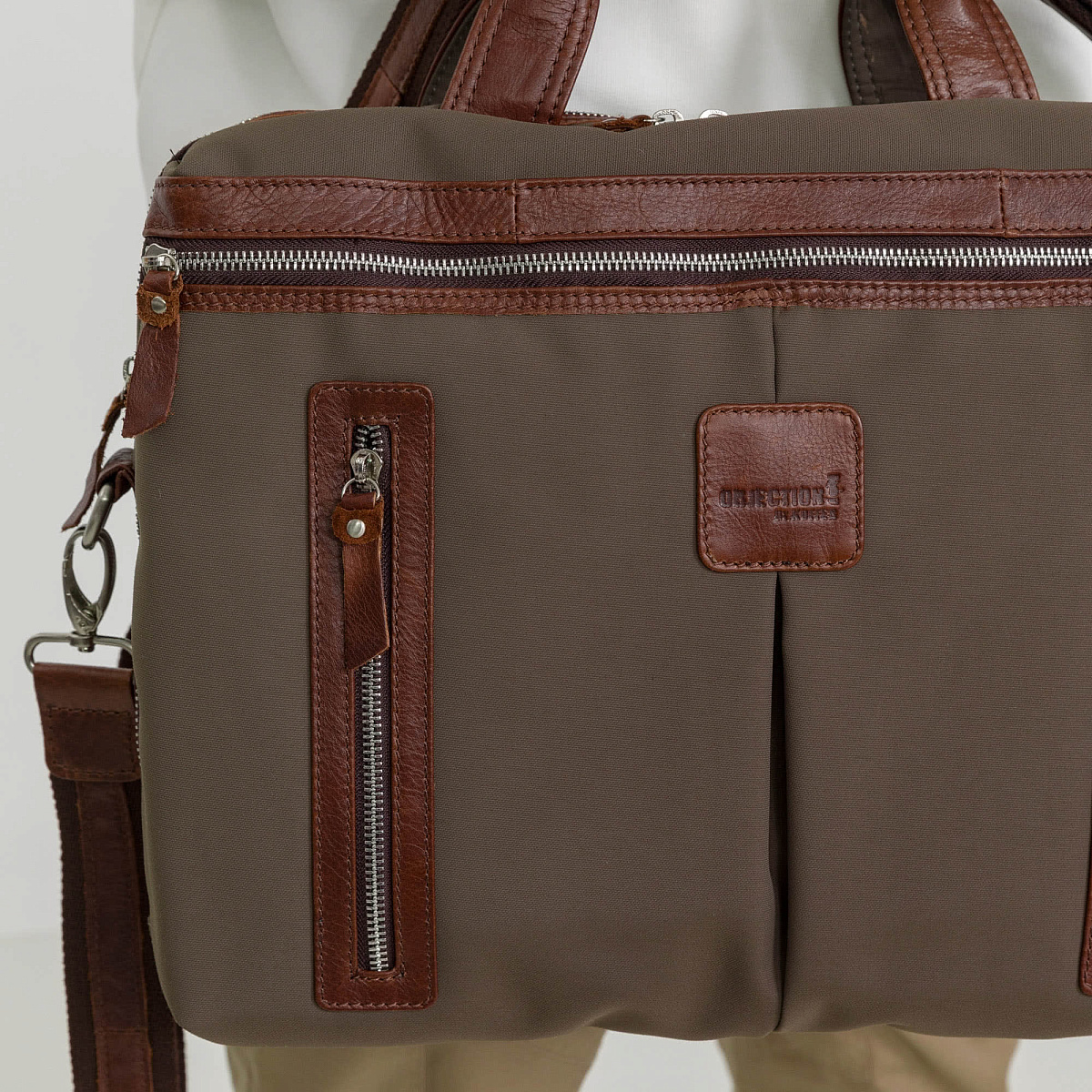 Деловая сумка Dr.Koffer из полиэстэра и натуральной кожи