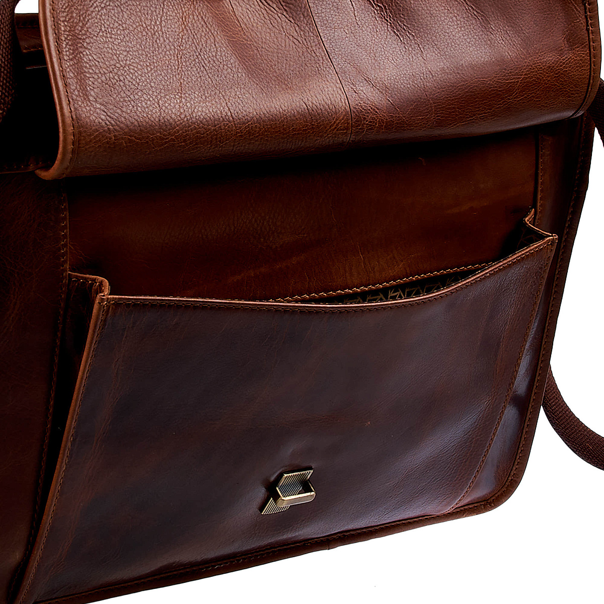 Деловая сумка Dr.Koffer из натуральной кожи коричневая