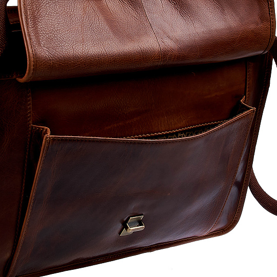 Деловая сумка Dr.Koffer из натуральной кожи коричневая