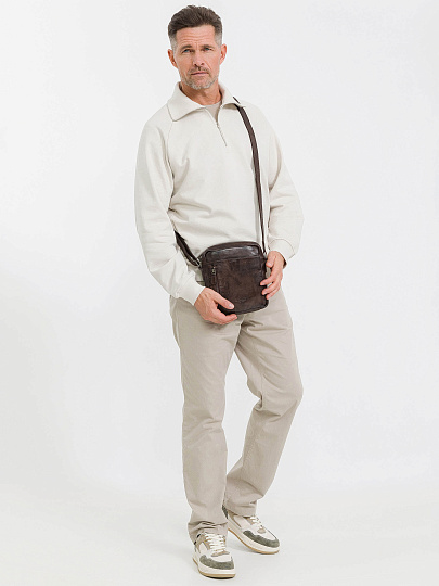 Сумка через плечо Dr.Koffer из натуральной кожи коричневая