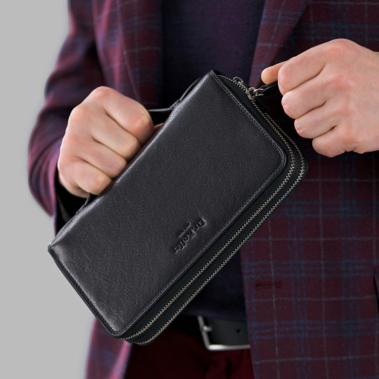 Портмоне Dr.Koffer из натуральной кожи черное