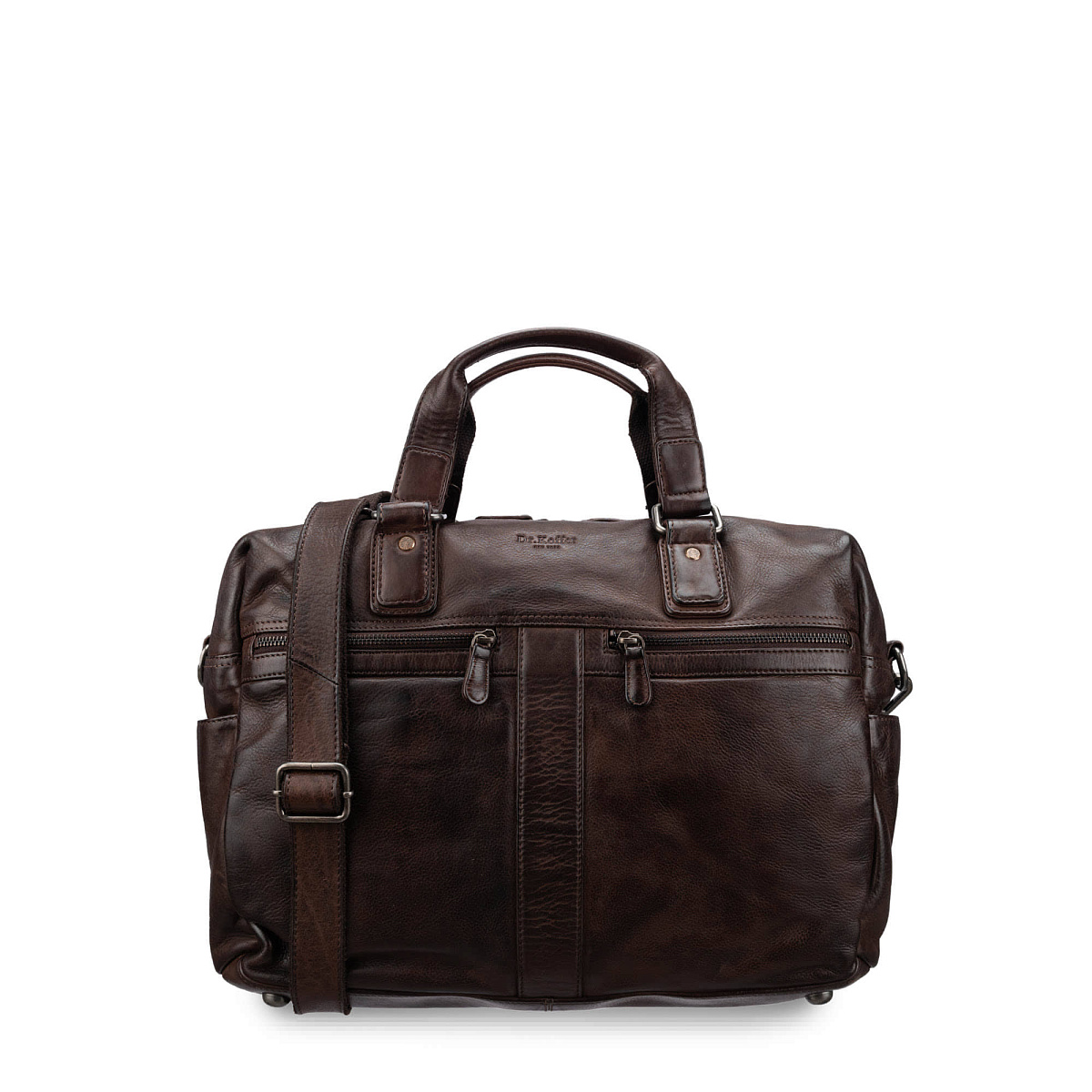 Деловая сумка Dr.Koffer из натуральной кожи темно-коричневая