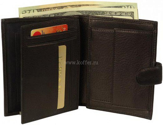 Портмоне Dr.Koffer из натуральной кожи черное