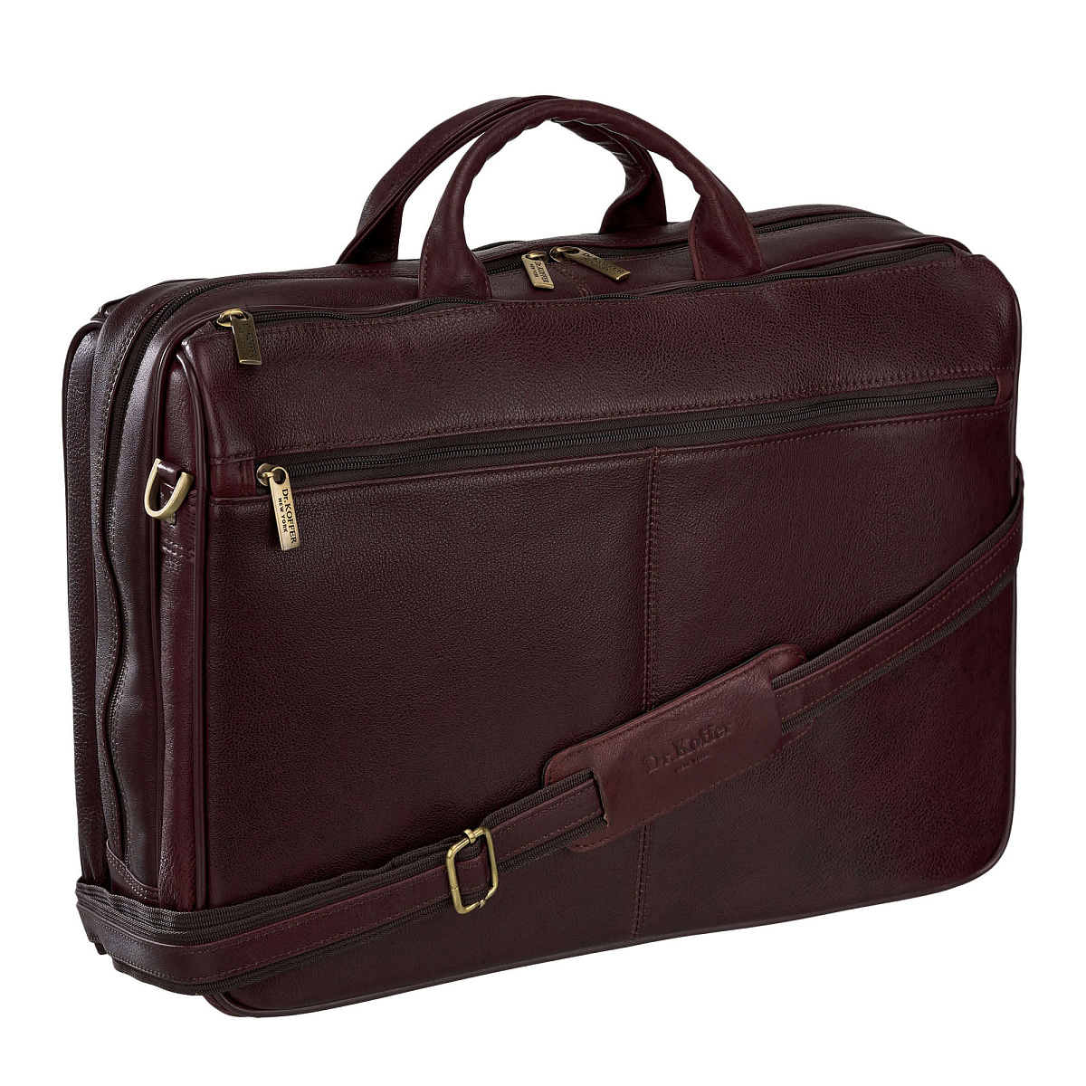 Деловая сумка Dr.Koffer из натуральной кожи темно-коричневая