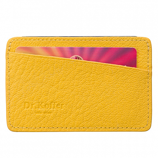 Желтая компактная кредитница из качественной кожи Dr.Koffer X510236-170-67