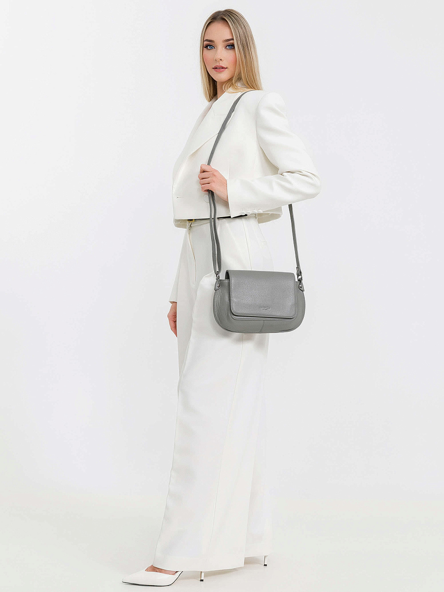 Женская сумка Dr.Koffer из натуральной кожи серая