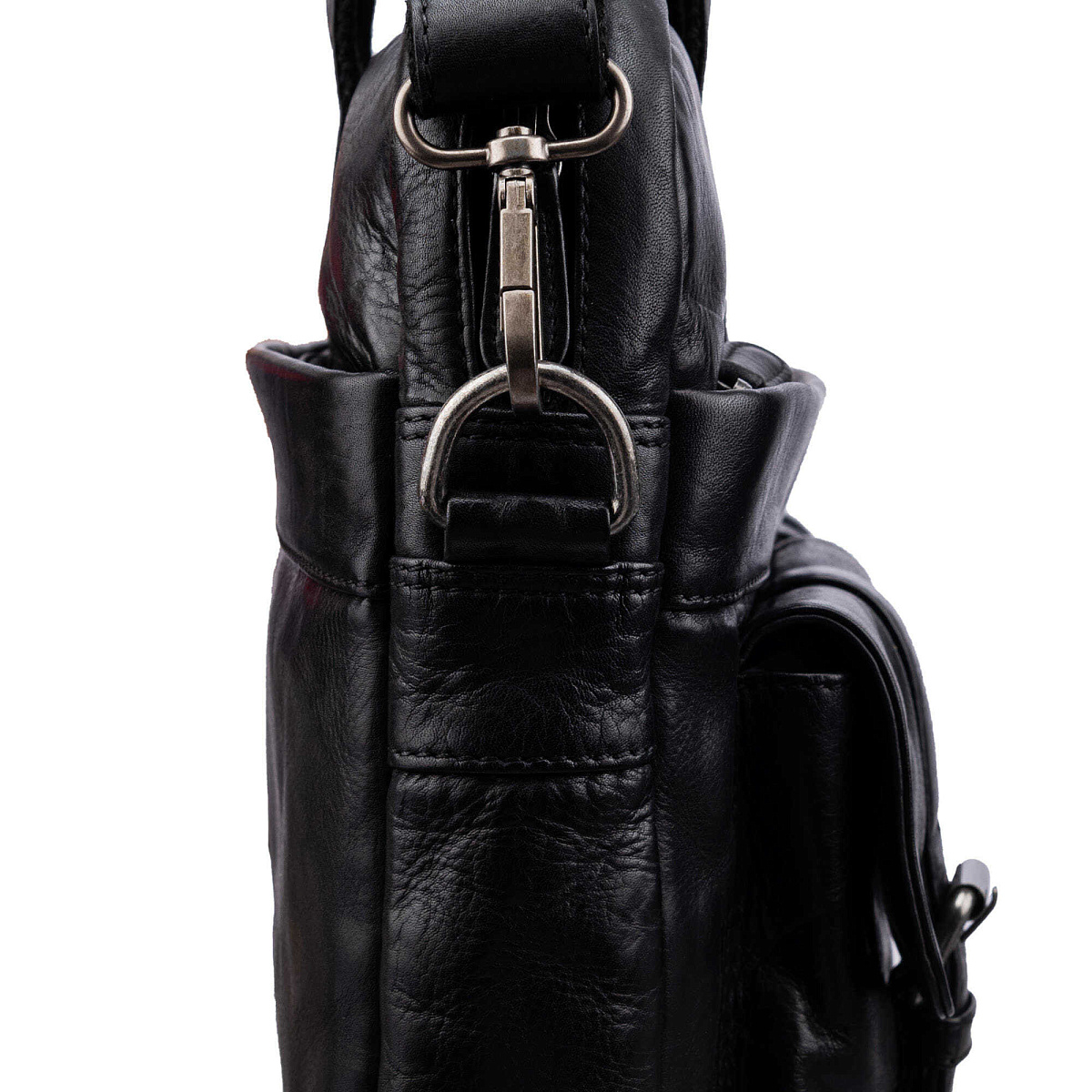 Деловая сумка Dr.Koffer из натуральной кожи черная