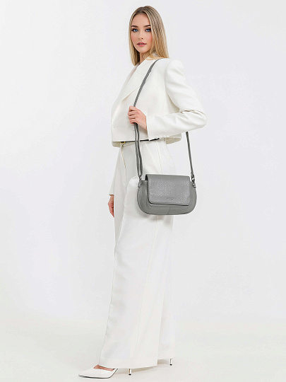 Женская сумка Dr.Koffer из натуральной кожи серая