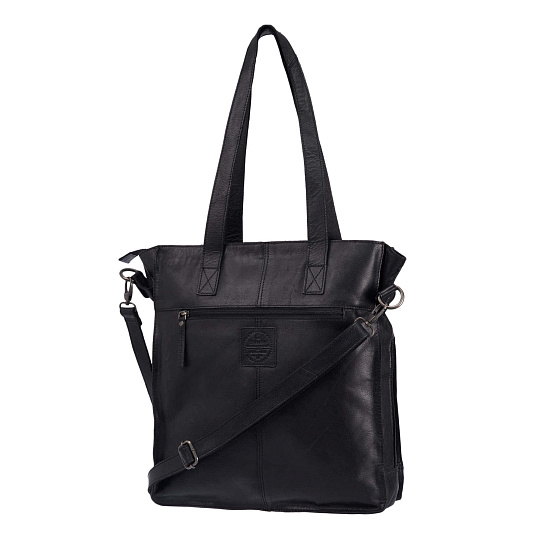 Деловая сумка Dr.Koffer из натуральной кожи черная