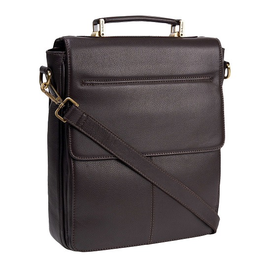 Деловая сумка Dr.Koffer из натуральной кожи темно-коричневая