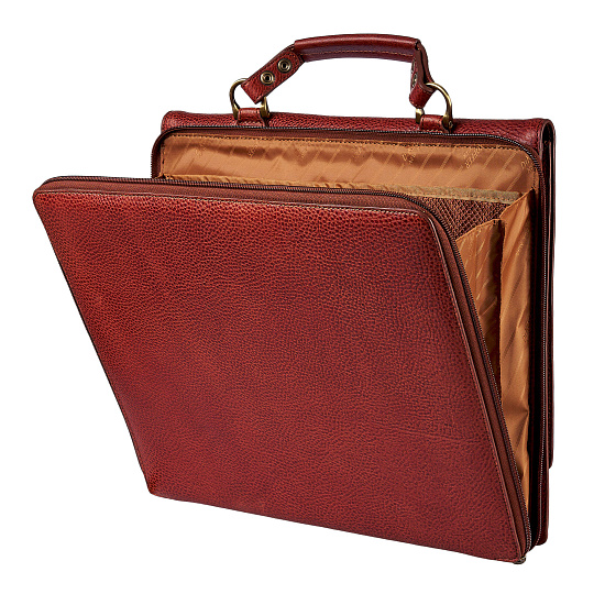 Деловая сумка Dr.Koffer из натуральной кожи коричневая