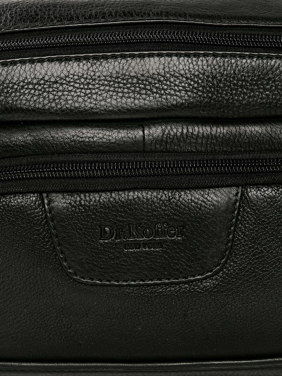 Сумка на пояс Dr. Koffer из натуральной кожи черная