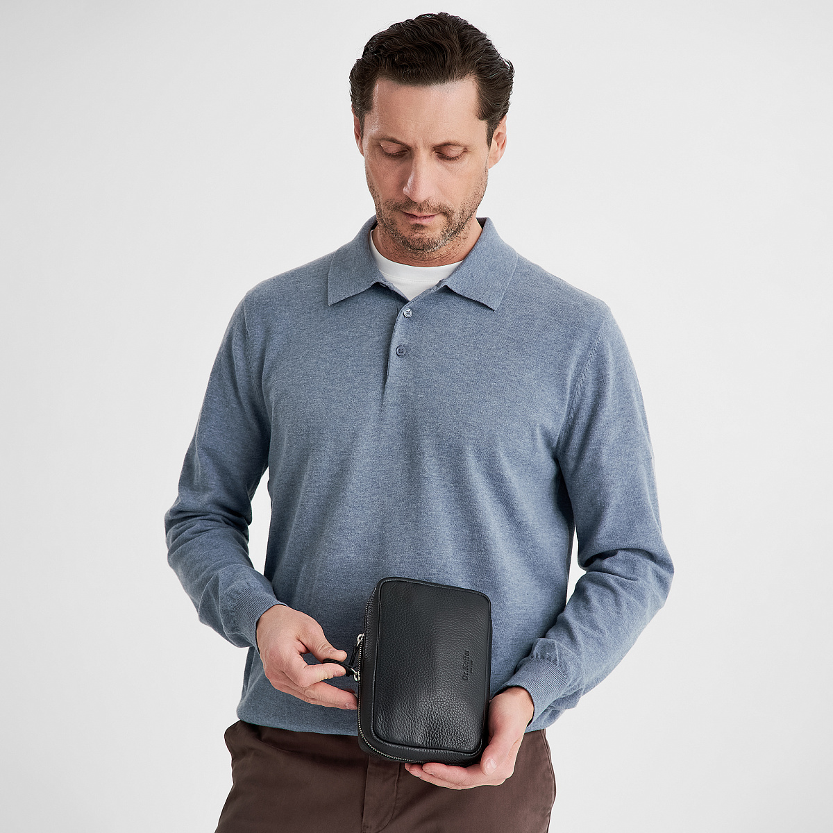 Несессер Dr. Koffer из натуральной кожи черный