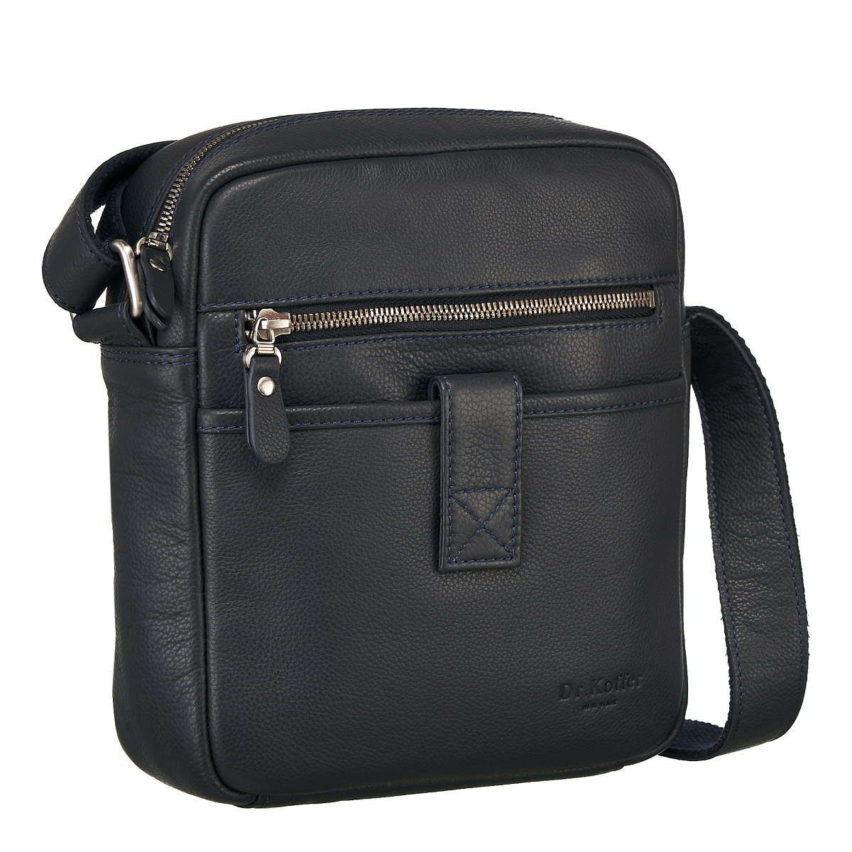 Сумка через плечо Dr.Koffer из натуральной кожи синяя