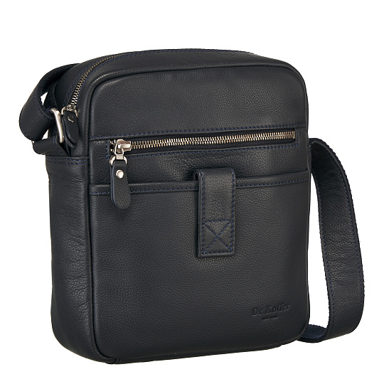 Сумка через плечо Dr.Koffer из натуральной кожи синяя