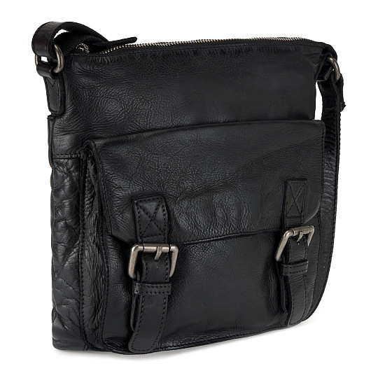 Сумка через плечо Dr.Koffer из натуральной кожи черная