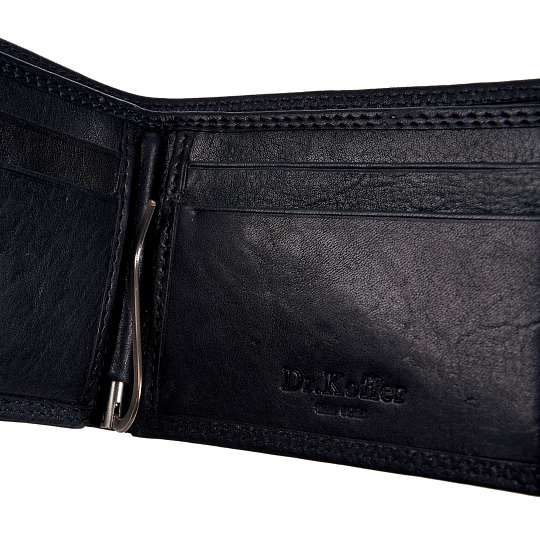 Зажим для денег Dr.Koffer из натуральной кожи синий